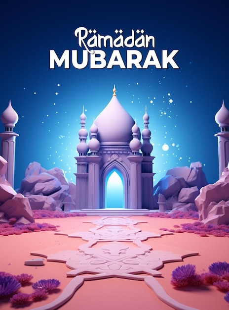 PSD plantilla de diseño de fondo realista para el cartel de eid mubarak