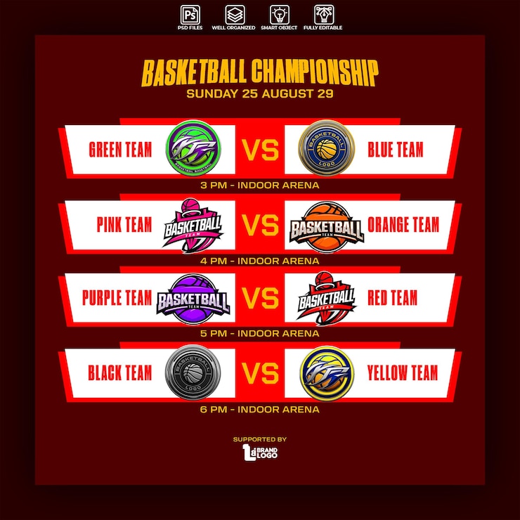 PSD plantilla de diseño gráfico del campeonato de baloncesto