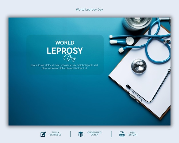 PSD plantilla de diseño gráfico para las redes sociales del día mundial de la lepra