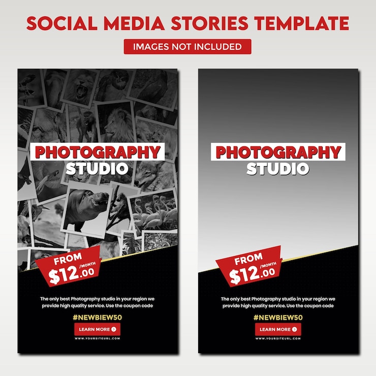 plantilla de diseño de historias para estudio de fotografía medios sociales