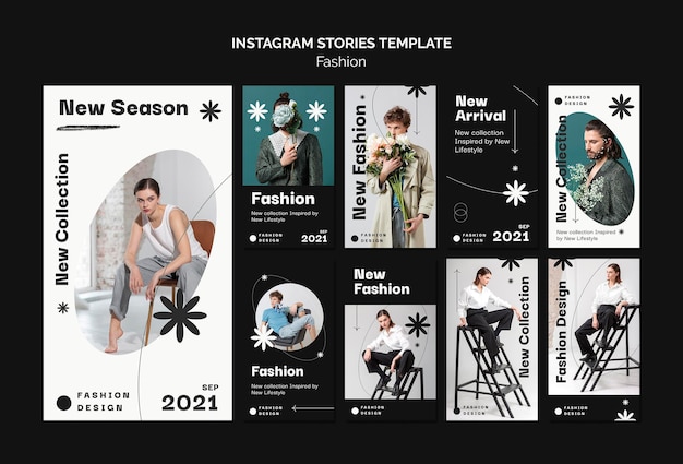 PSD plantilla de diseño de historias de instagram de moda