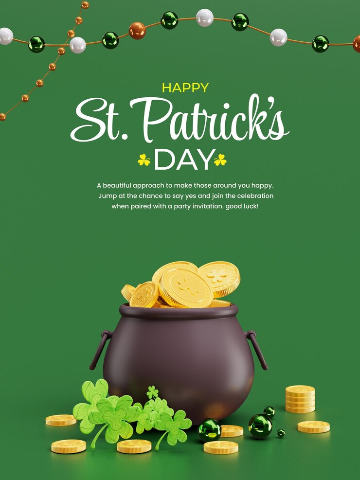 PSD plantilla de diseño de historias de redes sociales 3d de celebración del día de san patricio
