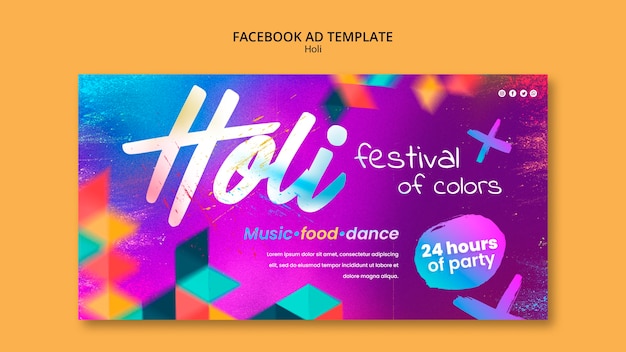 PSD plantilla de diseño holi degradado