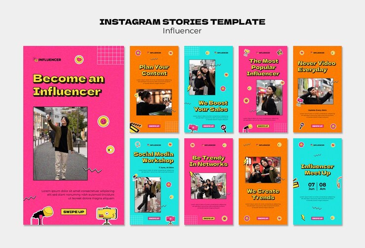 PSD plantilla de diseño de influencia