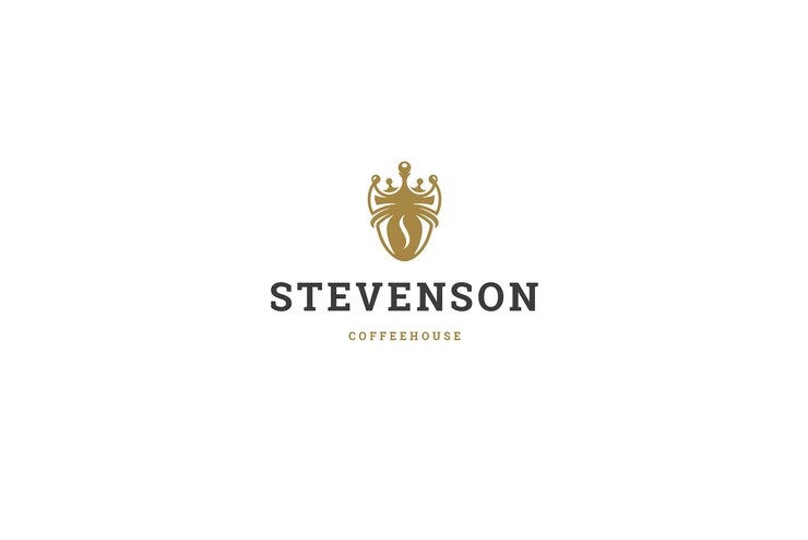 PSD plantilla de diseño de logo de cafetería