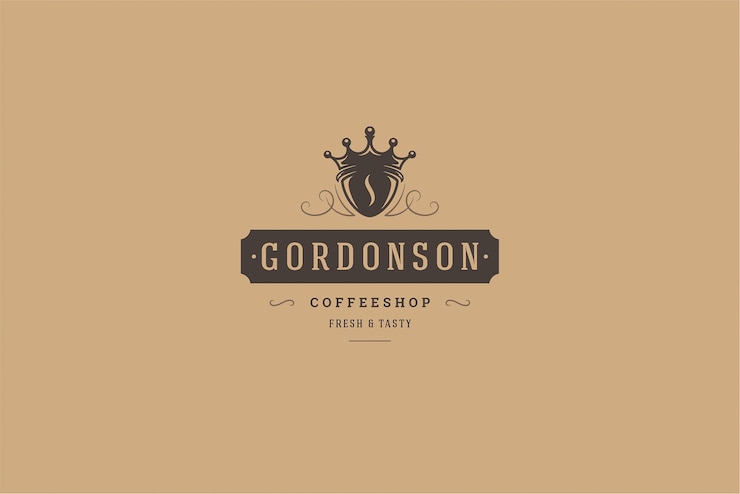PSD plantilla de diseño de logo de cafetería
