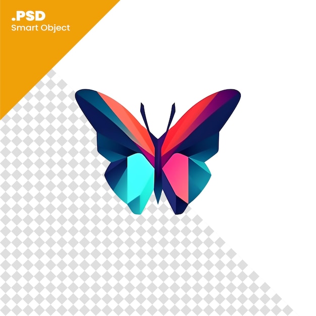 PSD plantilla de diseño de logotipo de vector de mariposa. icono de mariposa colorida. plantilla psd