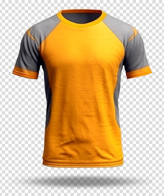 PSD plantilla de diseño de maqueta de camiseta deportiva con vista frontal aislada sobre fondo transparente