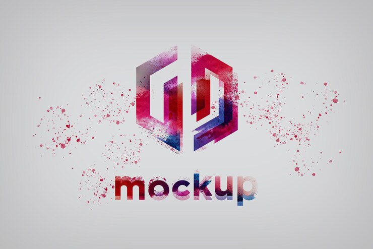 PSD plantilla de diseño de maqueta de logotipo