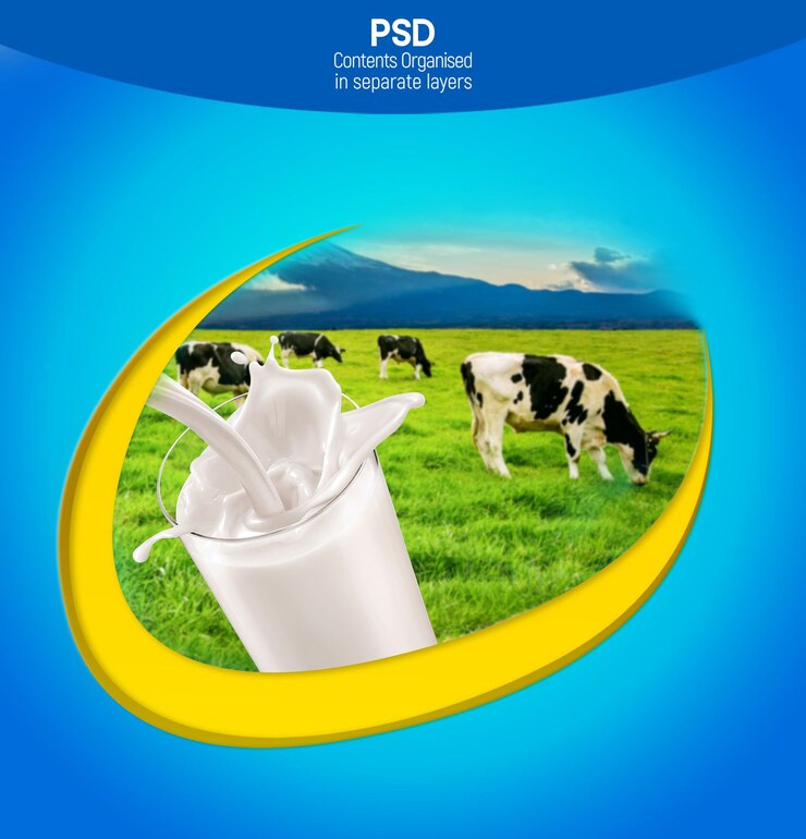 PSD plantilla de diseño de medios sociales de milk powder