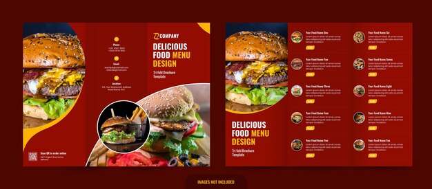 PSD plantilla de diseño de menú de restaurante