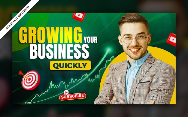 Plantilla de diseño de miniaturas de YouTube para empresas