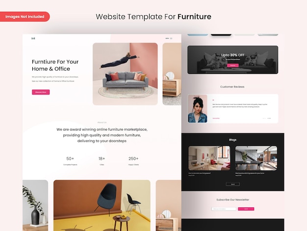 Plantilla de diseño de página web de muebles