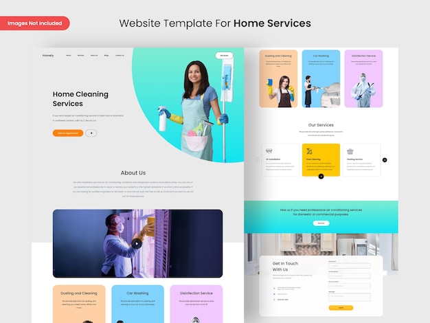 Plantilla de diseño de página web de servicios para el hogar