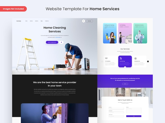 Plantilla de diseño de página web de servicios para el hogar