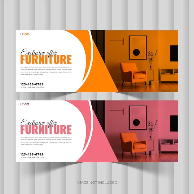 PSD plantilla de diseño de pancartas para mesas de venta de muebles exclusivos