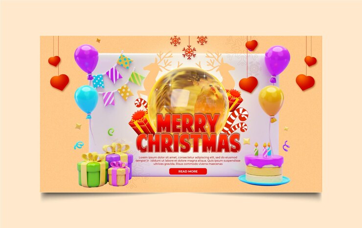 PSD plantilla de diseño de pancartas navideñas