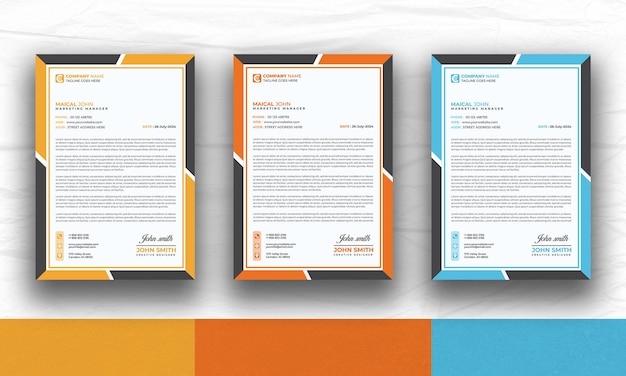 plantilla de diseño de papel de carta PSD