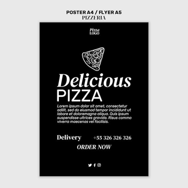 Plantilla de diseño de pizzería