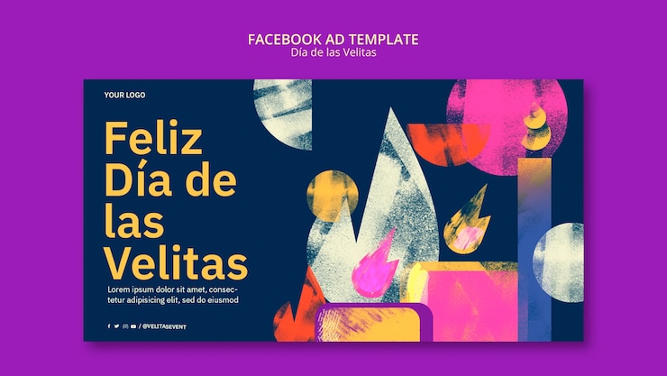 PSD plantilla de diseño plano dia de la velitas