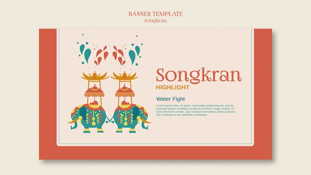 PSD plantilla de diseño plano songkran