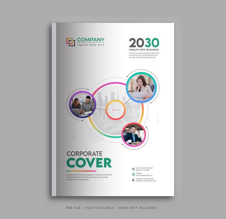 PSD plantilla de diseño de portada de libro corporativo y comercial