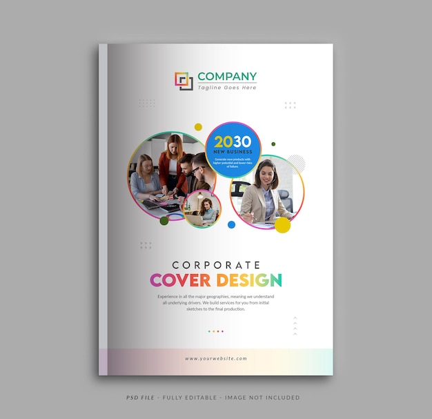 PSD plantilla de diseño de portada de libro corporativo y comercial