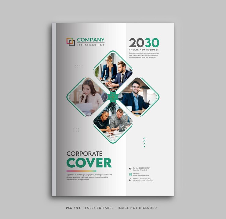PSD plantilla de diseño de portada de libro corporativo y comercial