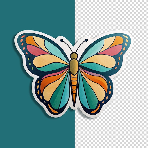 PSD plantilla de diseño psd de etiquetas de mariposa coloridas