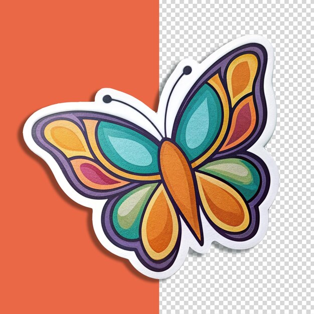 PSD plantilla de diseño psd de etiquetas de mariposa coloridas