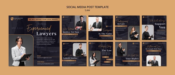 PSD plantilla de diseño de publicación de instagram de ley