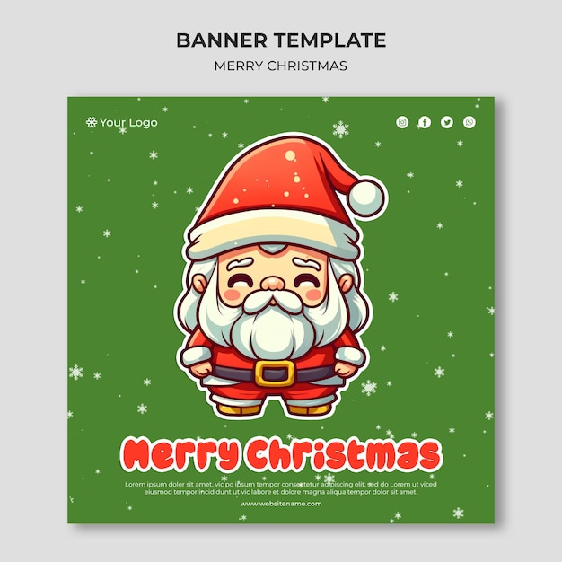 Plantilla de diseño de publicación de redes sociales de navidad santa