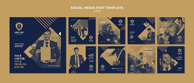 PSD plantilla de diseño de publicaciones de instagram de ley