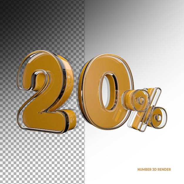 Plantilla de diseño de renderizado 3d de oferta de 20 por ciento de descuento