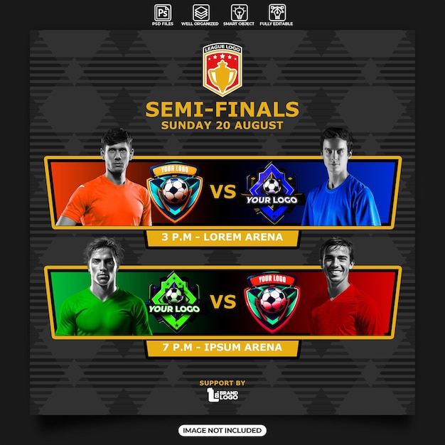 plantilla de diseño de semifinales de fútbol