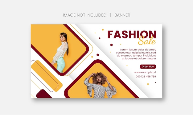 Plantilla de diseño simple de banner de redes sociales de venta de moda 2
