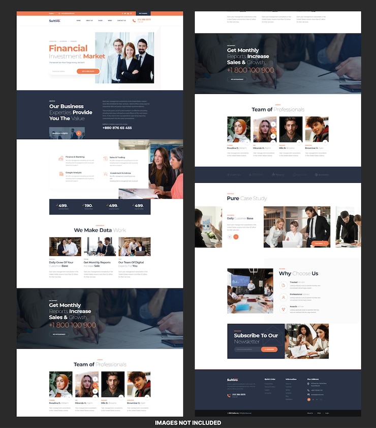 PSD plantilla de diseño de sitio web de consulta empresarial, diseño de página de destino de consultoría empresarial
