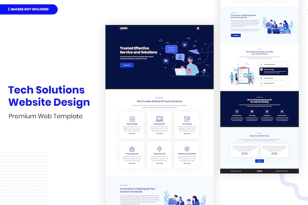 Plantilla de diseño de sitio web de soluciones tecnológicas