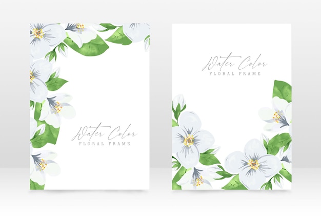 PSD plantilla de diseño de tarjeta de invitación de celebración de boda acuarela floral