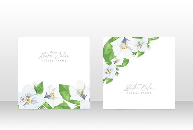 PSD plantilla de diseño de tarjeta de invitación de celebración de boda acuarela floral