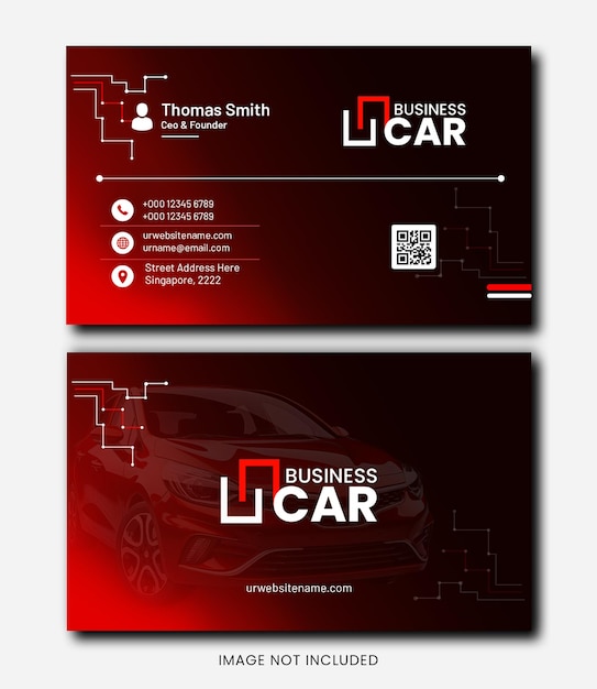 plantilla de diseño de tarjetas de visita profesionales para alquiler de automóviles