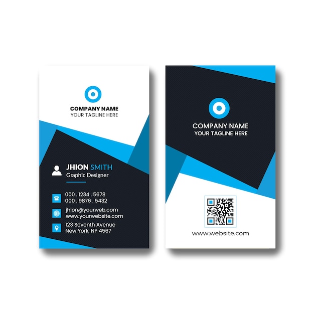 plantilla de diseño de tarjetas de visita verticales modernas y profesionales