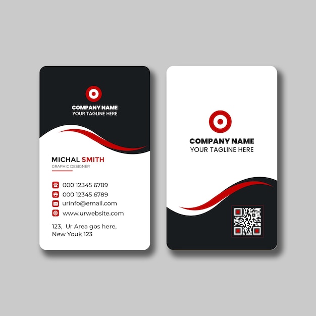 plantilla de diseño de tarjetas de visita verticales modernas y profesionales