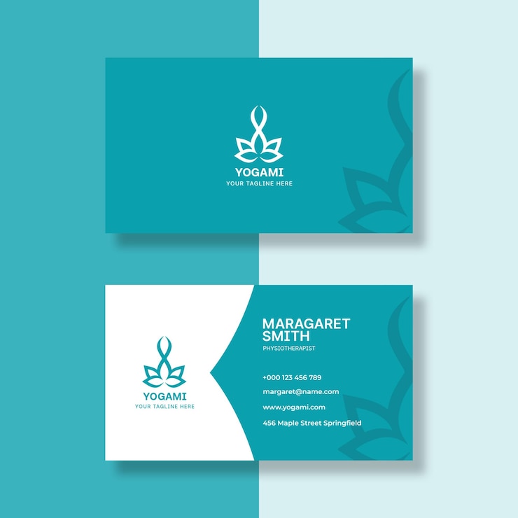 PSD plantilla de diseño de tarjetas de visita de yoga