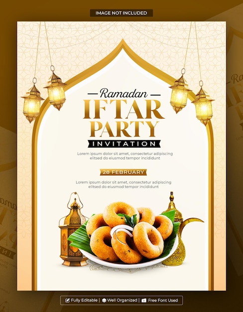 plantilla de diseño de volante de invitación para la fiesta de Ramadan Kareem Iftar