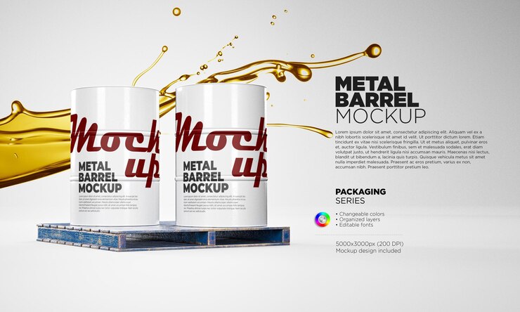 PSD plantilla de dos barriles de metal