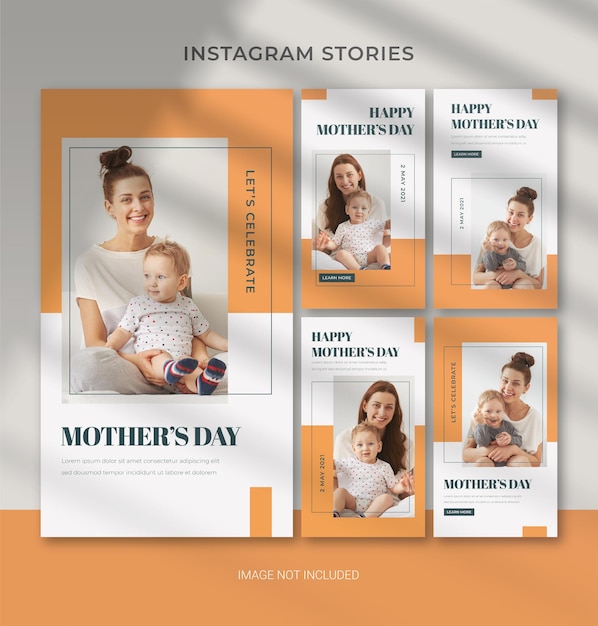 Plantilla editable del día de la madre para banner de historia de instagram de redes sociales