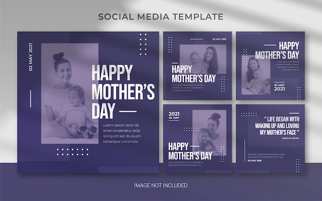 Plantilla editable del día de la madre para publicación de instagram en redes sociales