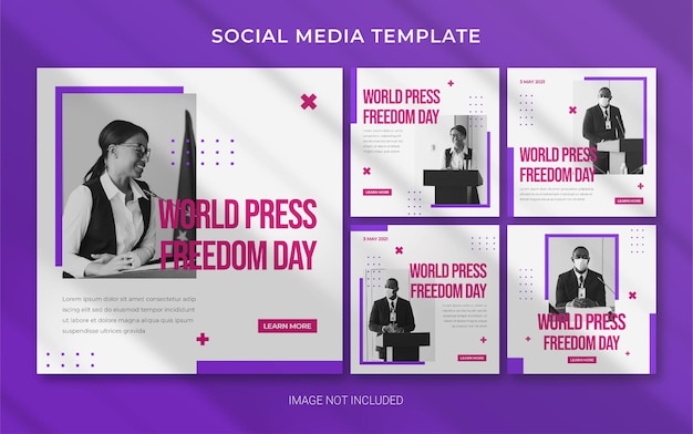 Plantilla editable del día mundial de la libertad de prensa para banner de publicación en redes sociales