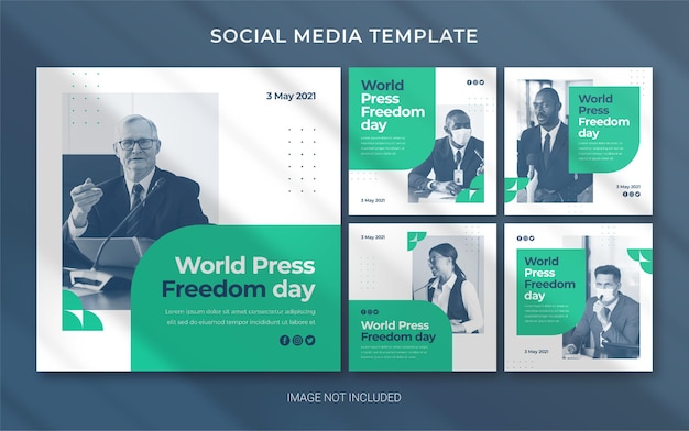 Plantilla editable del día mundial de la libertad de prensa para banner de publicación en redes sociales